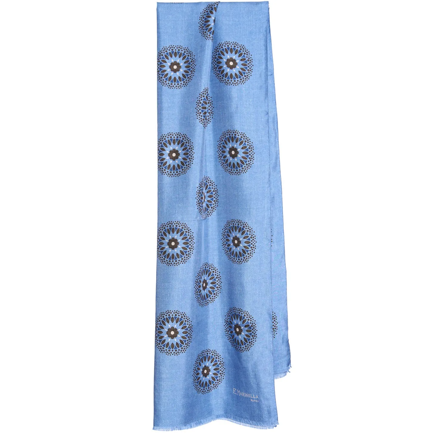 STOLA AZZURRA IN SETA MADDER Collezione floreale