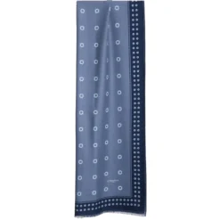STOLA AZZURRO POLVERE IN LANA Decorazioni floreali