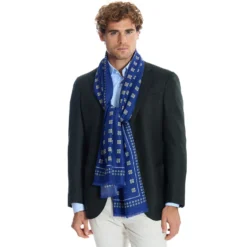 STOLA BLUE IN LANA Decorazioni floreali
