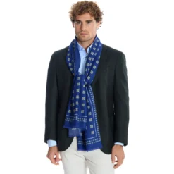 STOLA BLUE IN LANA Decorazioni floreali