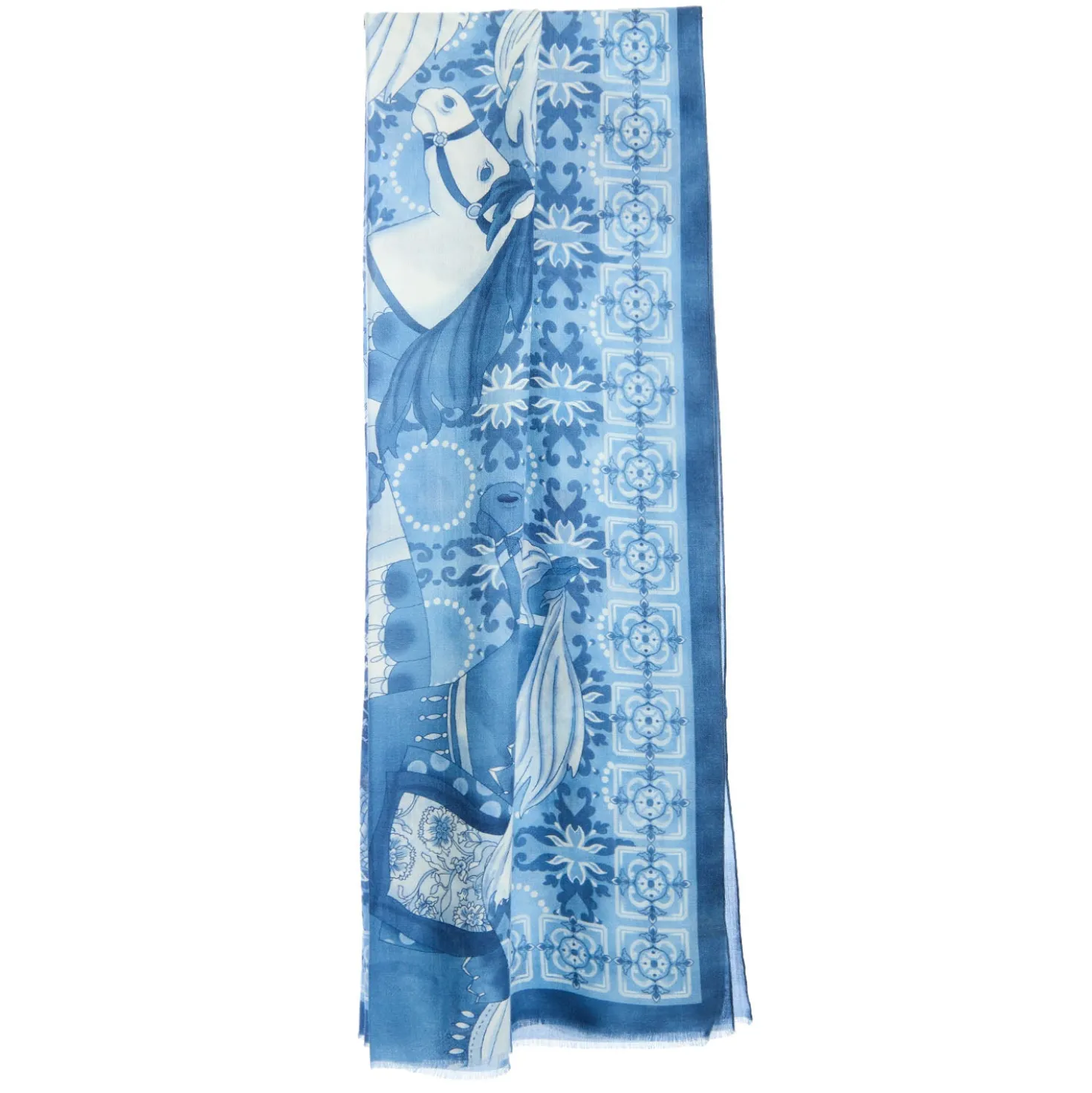 STOLA BLU IN CASHMERE Collezione elefanti