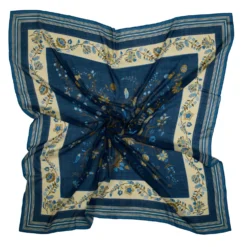 STOLA BLU 140 IN LANA E CASHMERE Albero della vita