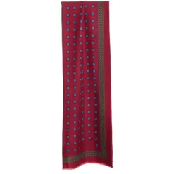 STOLA BORDEAUX IN LANA Decorazioni floreali