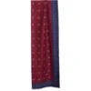 STOLA BORDEAUX IN LANA Decorazioni floreali