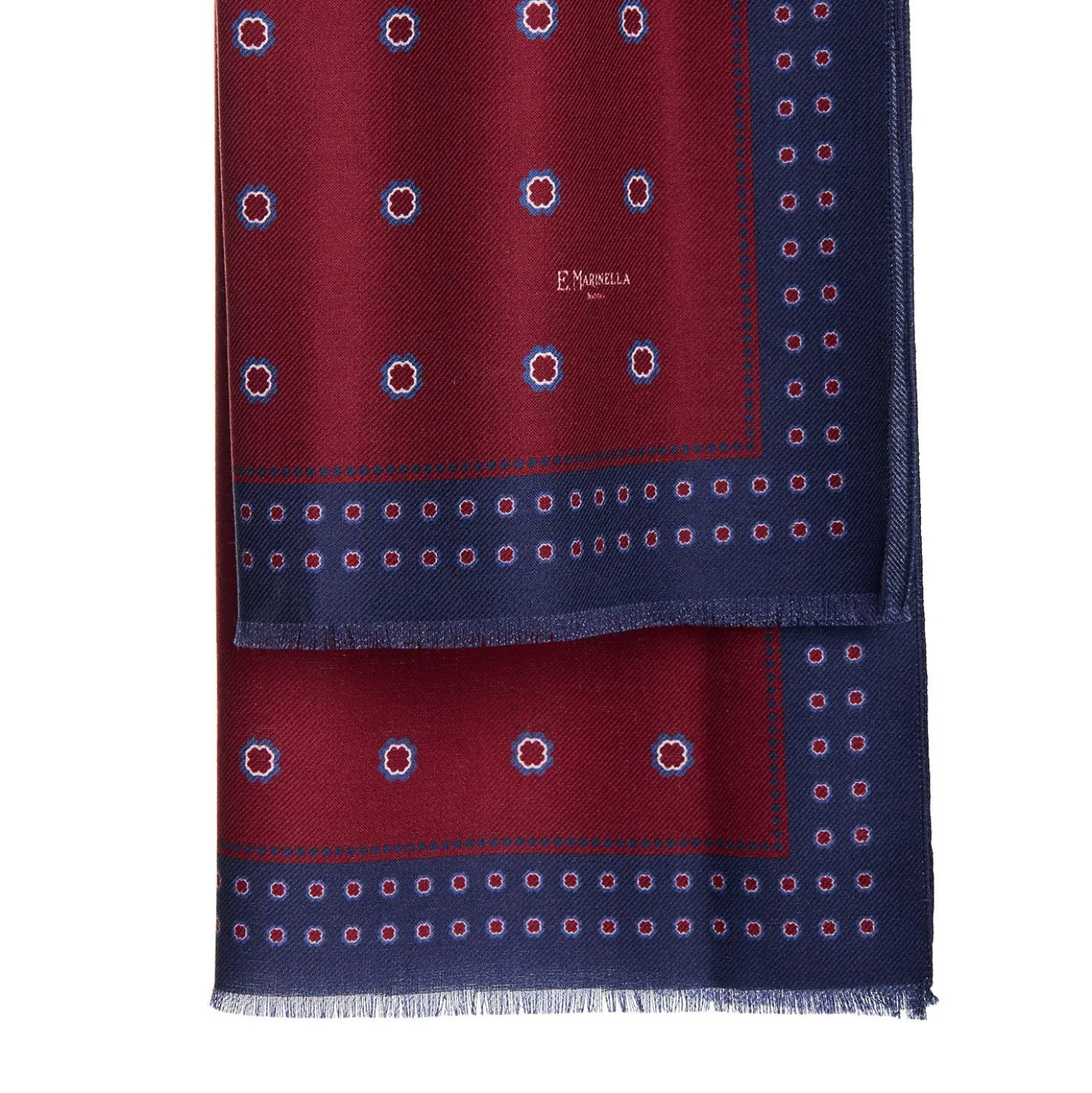 STOLA BORDEAUX IN LANA Decorazioni floreali