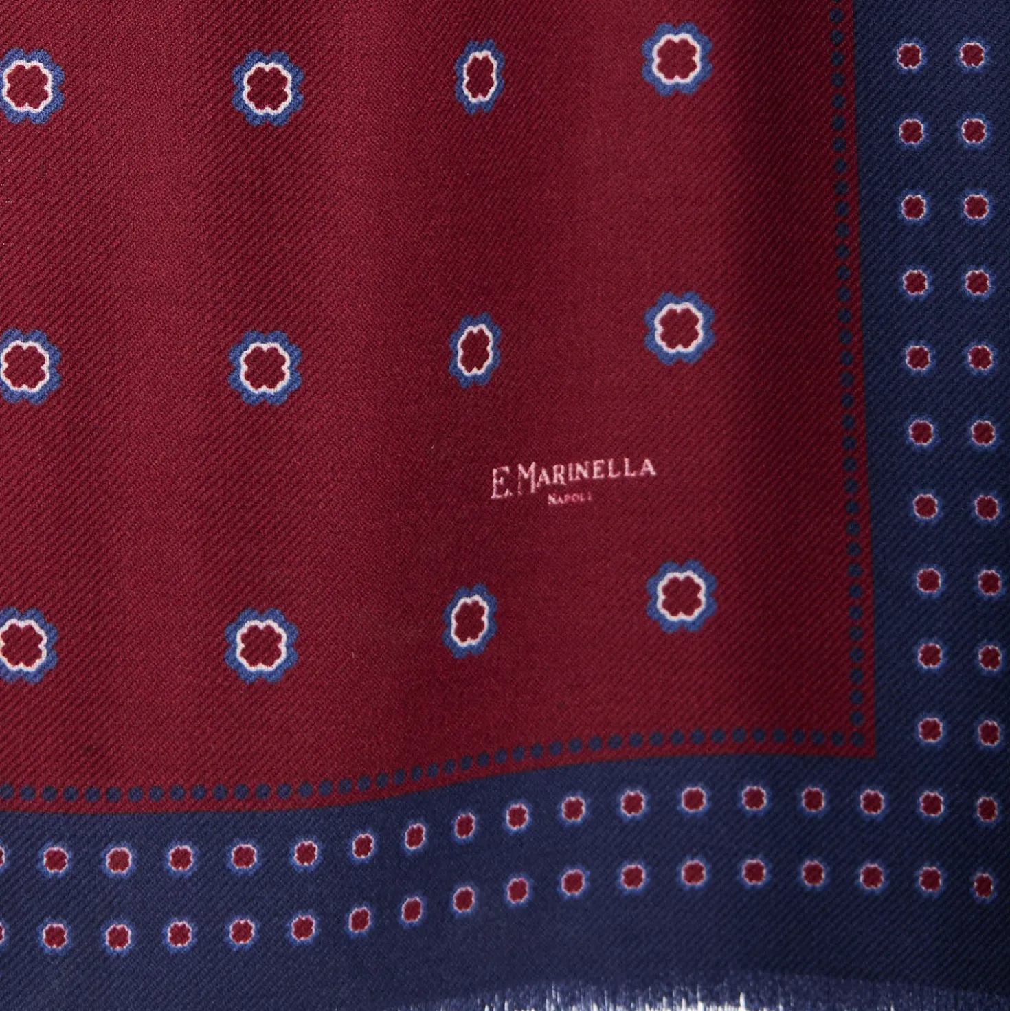 STOLA BORDEAUX IN LANA Decorazioni floreali