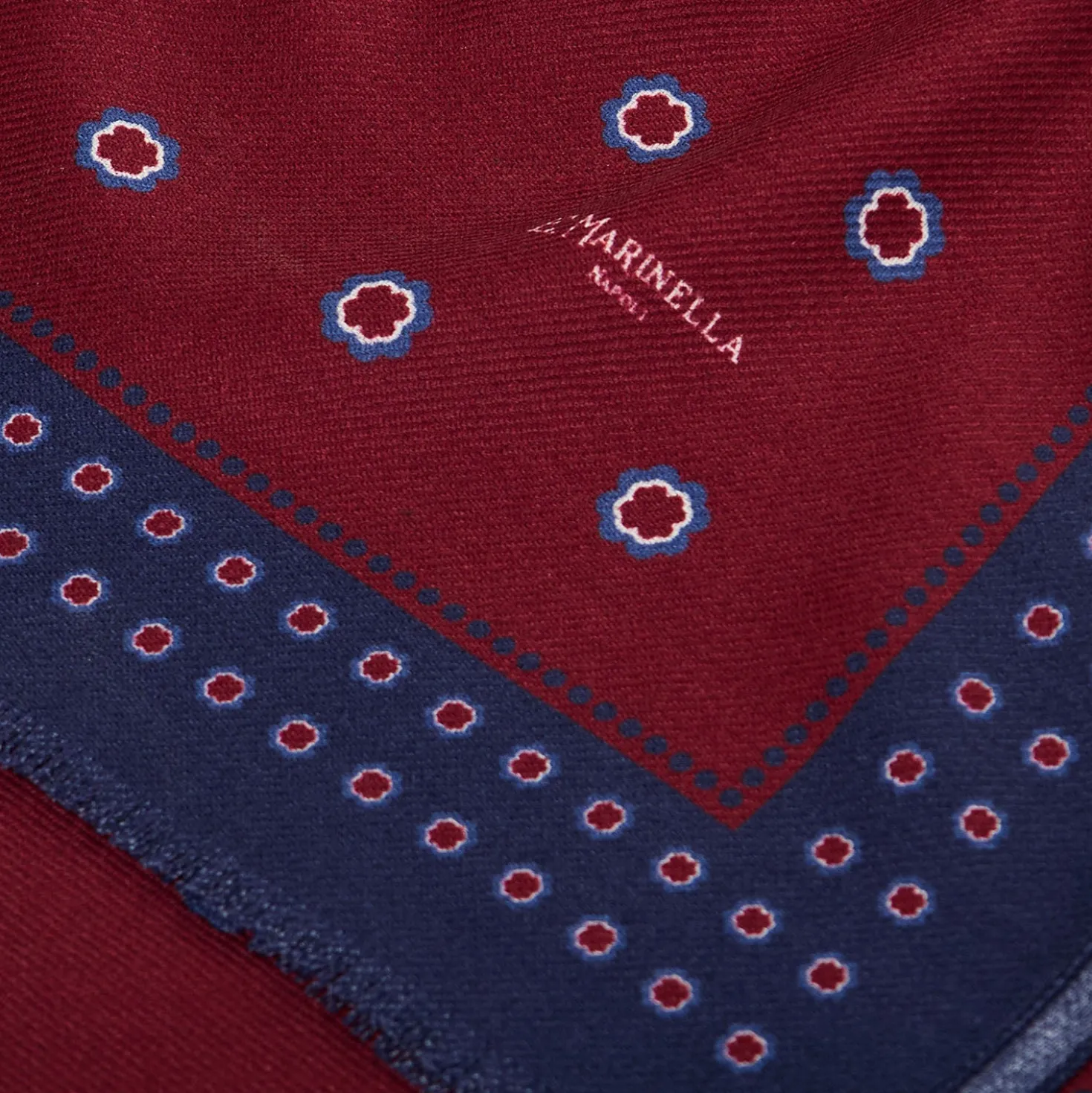 STOLA BORDEAUX IN LANA Decorazioni floreali