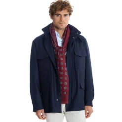 STOLA BORDEAUX IN LANA Decorazioni floreali