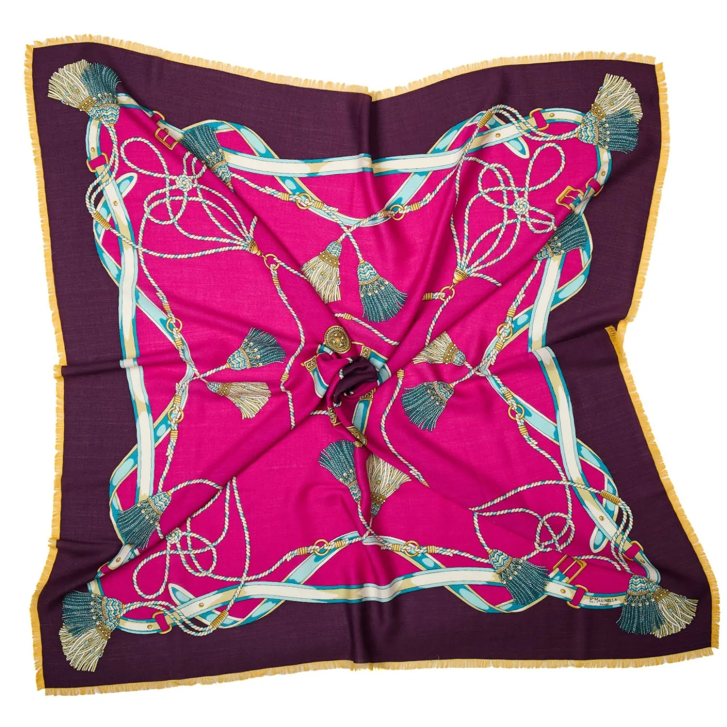 STOLA BORDEAUX 115 IN LANA, SETA E CASHMERE Nappine e chiavi