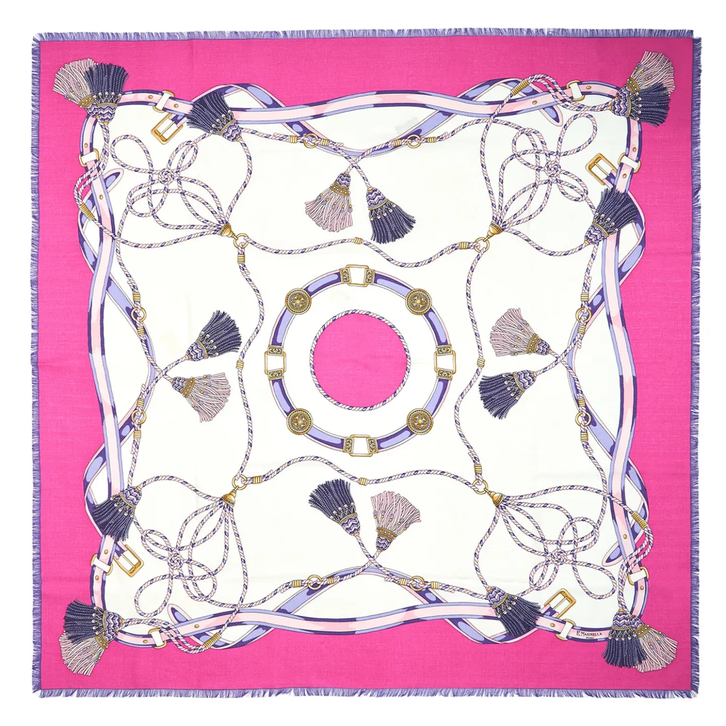 STOLA FUCSIA 115 IN LANA, SETA E CASHMERE Nappine e chiavi