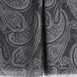 STOLA GRIGIA IN LANA Fantasia paisley