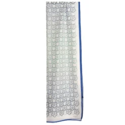 STOLA IN VOILE DI COTONE E SETA BLU Fiore monogram 100