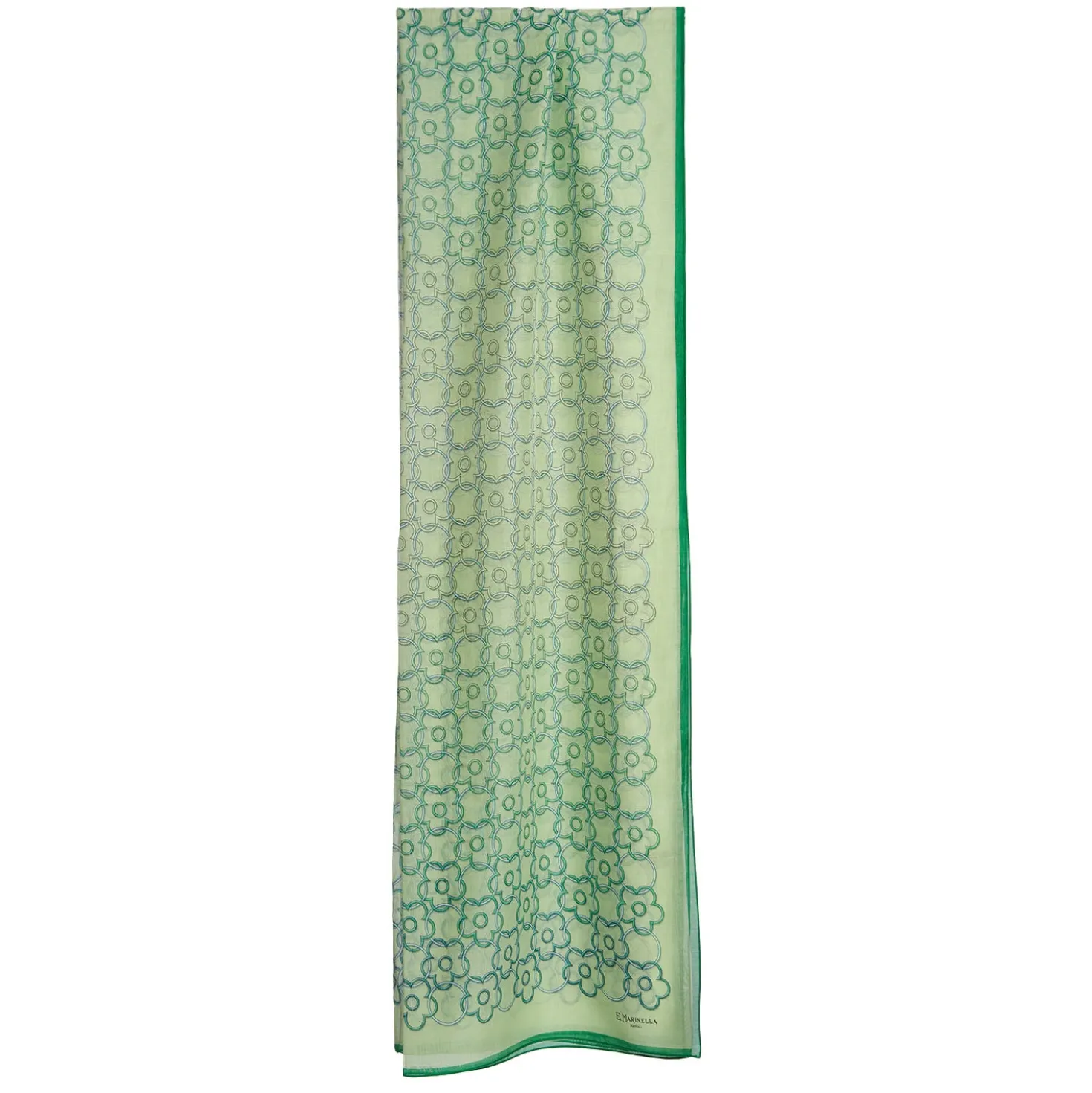 STOLA IN VOILE DI COTONE E SETA VERDE Fiore monogram 100