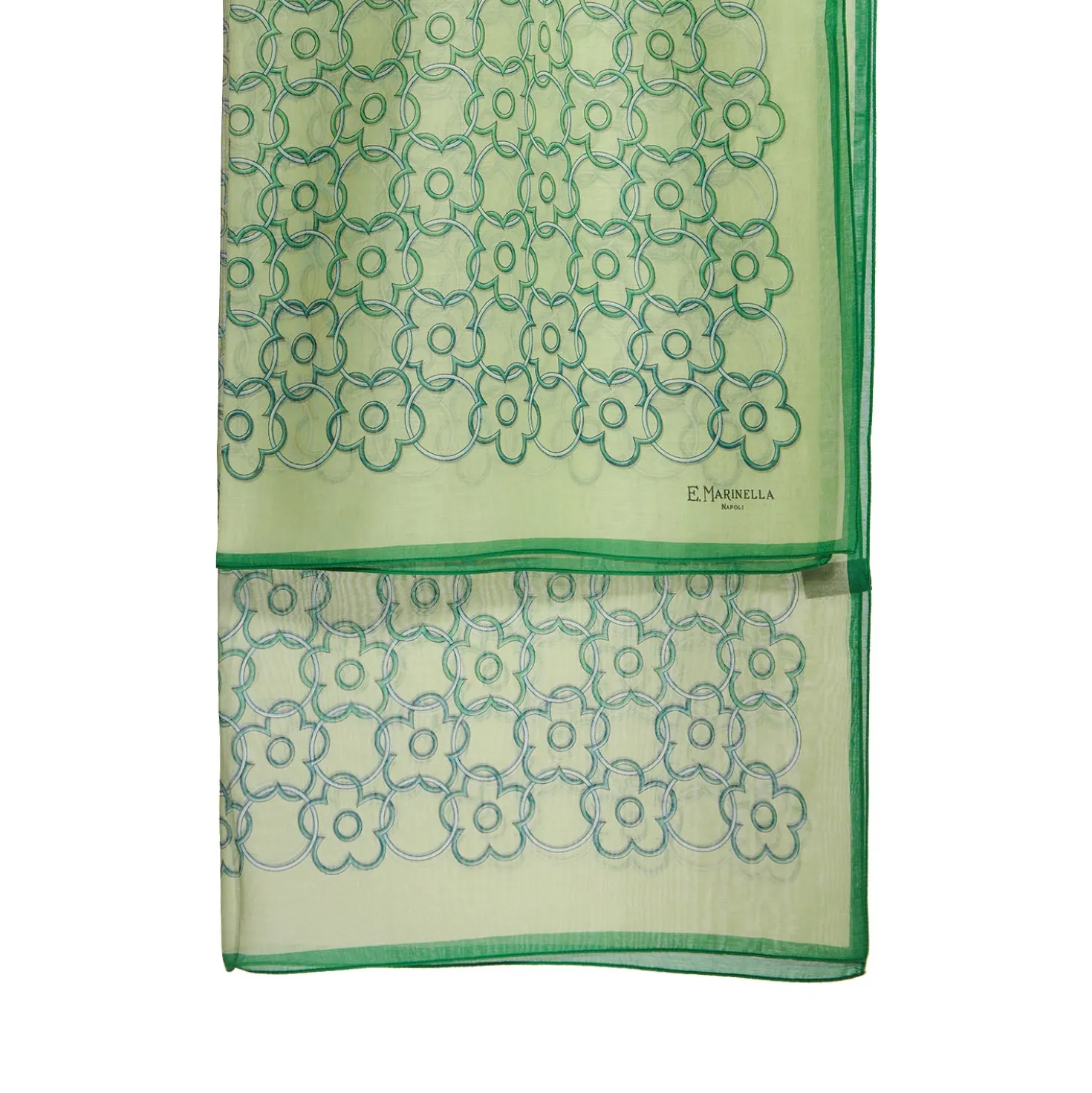 STOLA IN VOILE DI COTONE E SETA VERDE Fiore monogram 100