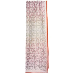 STOLA IN VOILE DI COTONE E SETA ARANCIONE Fiore monogram 100