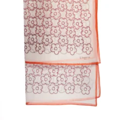 STOLA IN VOILE DI COTONE E SETA ARANCIONE Fiore monogram 100