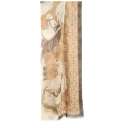 STOLA MARRONE IN CASHMERE Collezione elefanti