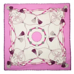 STOLA ROSA 115 IN LANA, SETA E CASHMERE Nappine e chiavi