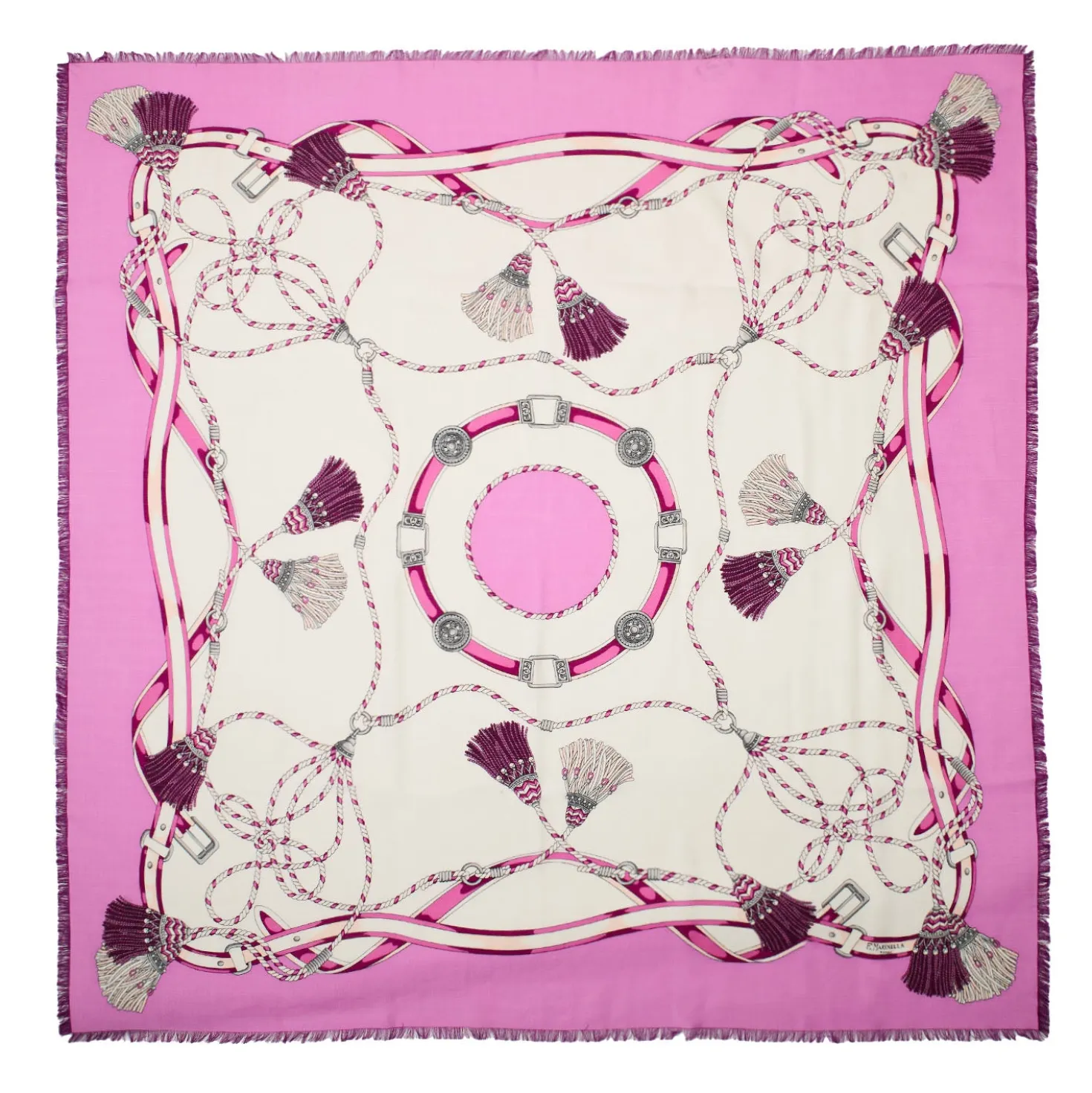 STOLA ROSA 115 IN LANA, SETA E CASHMERE Nappine e chiavi