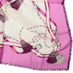 STOLA ROSA 115 IN LANA, SETA E CASHMERE Nappine e chiavi