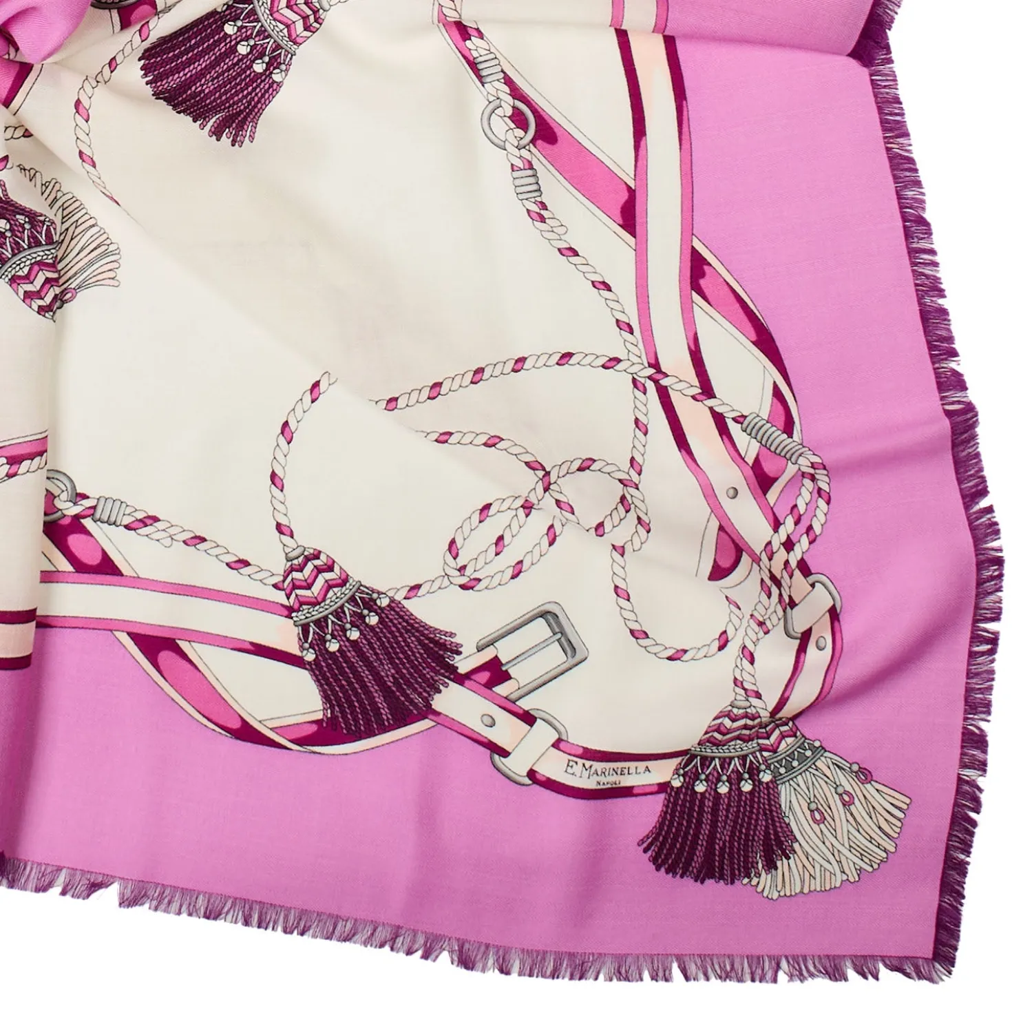 STOLA ROSA 115 IN LANA, SETA E CASHMERE Nappine e chiavi