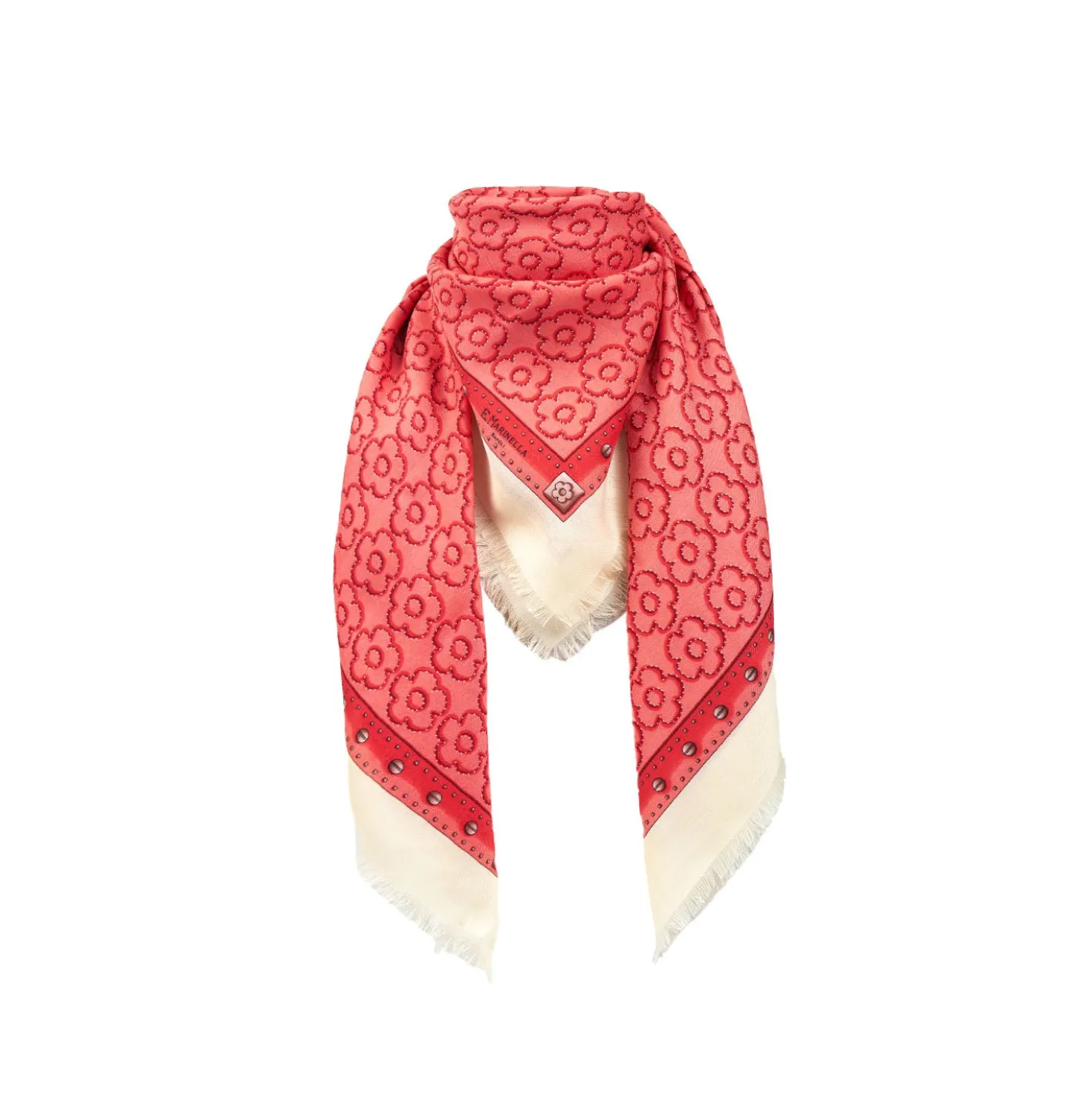 STOLA ROSA 115 IN LANA, SETA E CASHMERE Fiori d’archivio