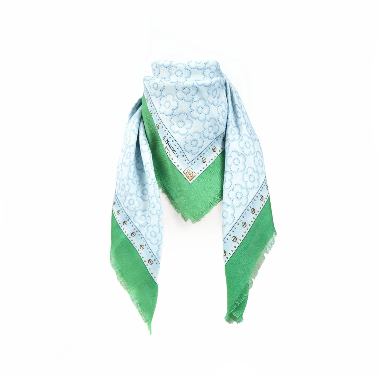 STOLA VERDE 115 IN LANA, SETA E CASHMERE Fiori d’archivio