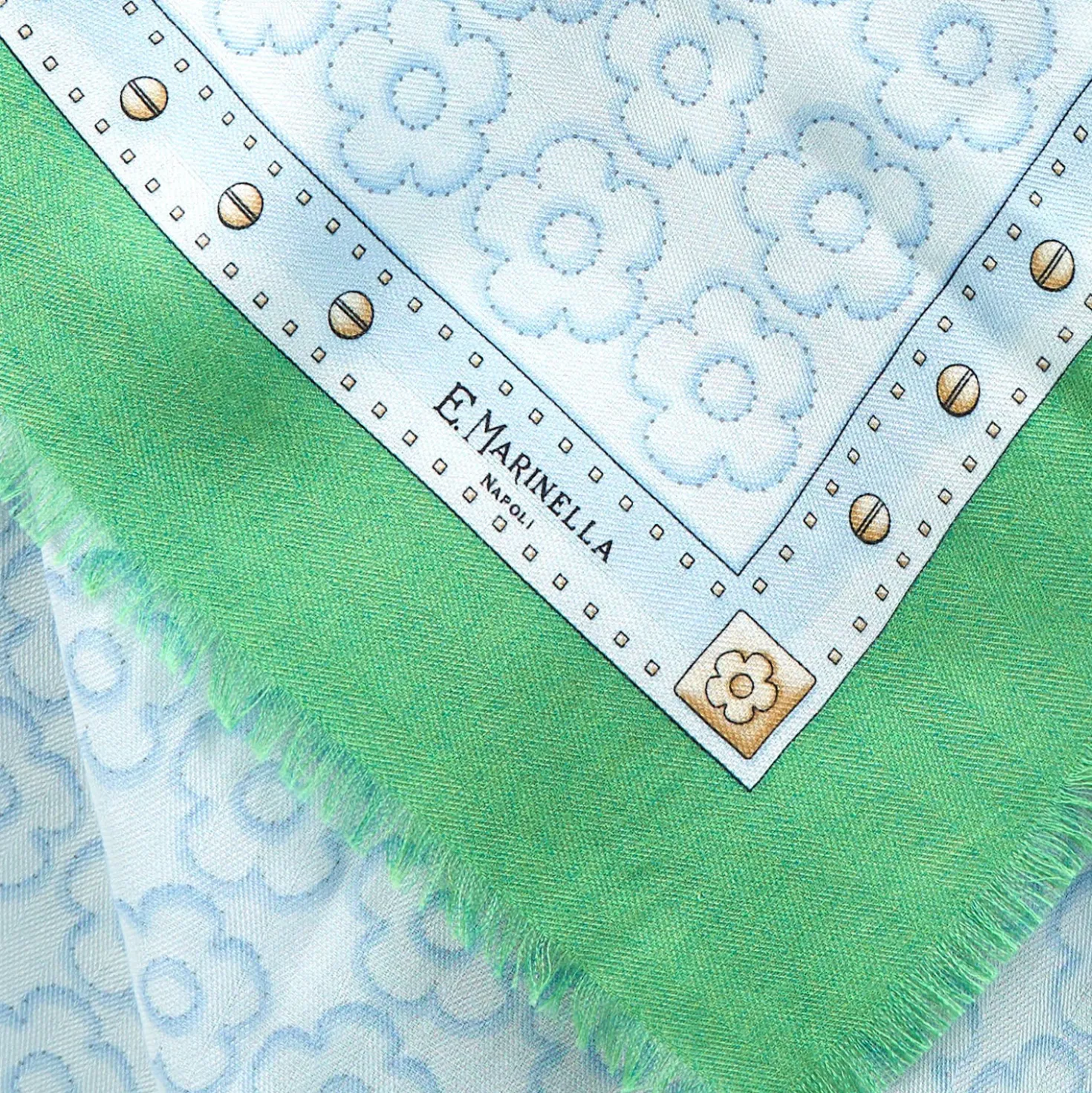 STOLA VERDE 115 IN LANA, SETA E CASHMERE Fiori d’archivio
