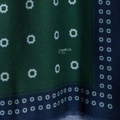 STOLA VERDE SCURO IN LANA Decorazioni floreali