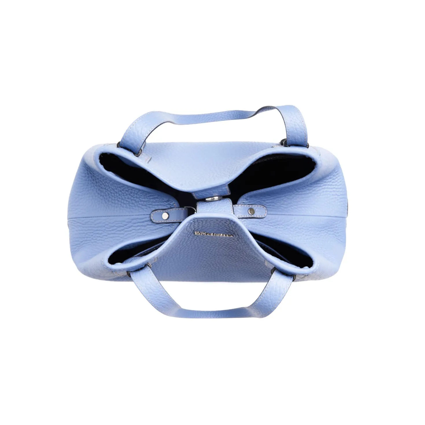 TOTE BAG AZZURRO POLVERE In pelle martellata