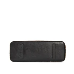 TOTE BAG MARRONE E NERA In lana e pelle martellata