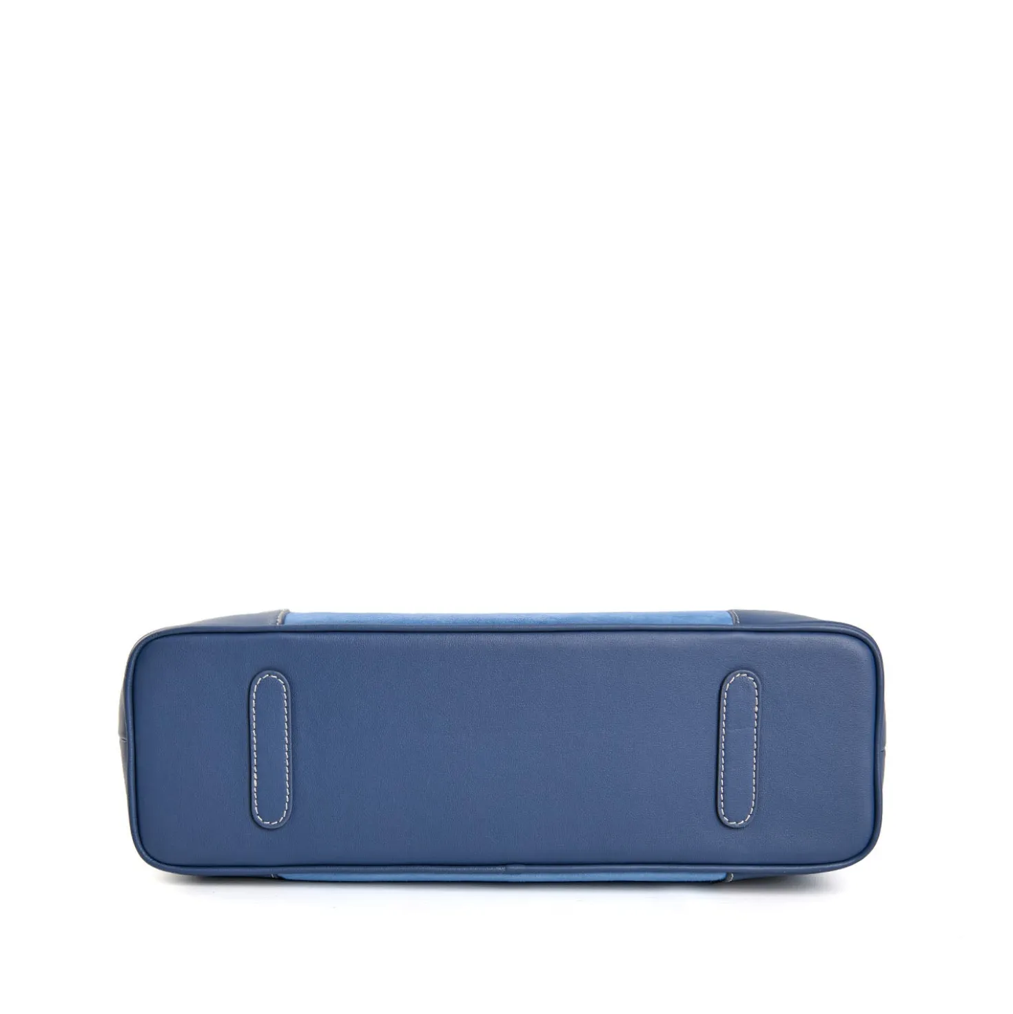 TOTE BAG MIDI AZZURRO POLVERE In suede e pelle