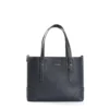 TOTE BAG MIDI BLU SCURO In pelle martellata