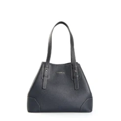 TOTE BAG MIDI BLU SCURO In pelle martellata