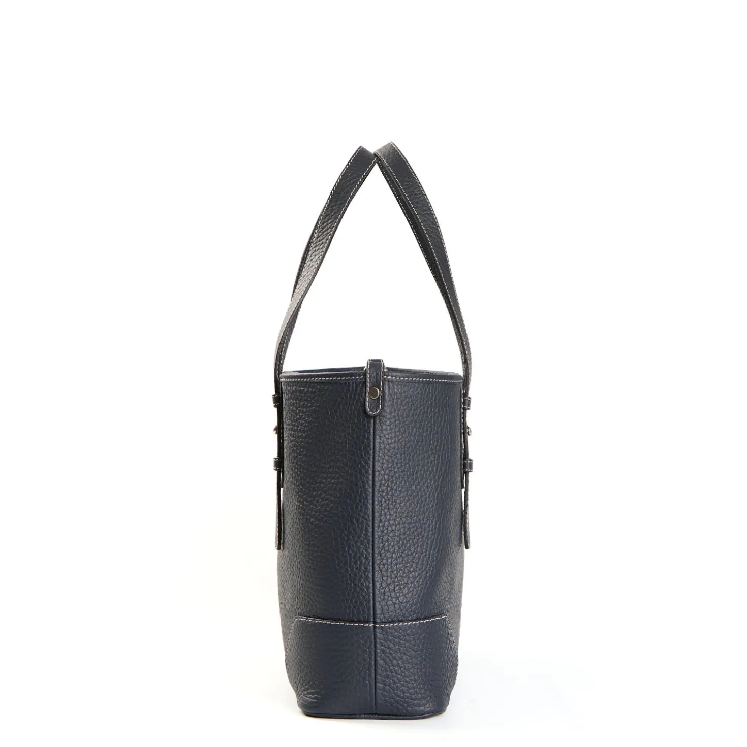 TOTE BAG MIDI BLU SCURO In pelle martellata