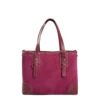 TOTE BAG MIDI BORDEAUX In suede e pelle