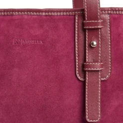 TOTE BAG MIDI BORDEAUX In suede e pelle