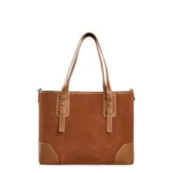 TOTE BAG MIDI COLOR CUOIO In suede e pelle