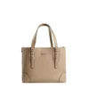 TOTE BAG MIDI COLOR TORTORA In pelle martellata