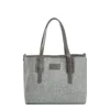 TOTE BAG MIDI GRIGIO CHIARO In lana e pelle