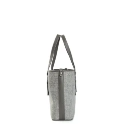 TOTE BAG MIDI GRIGIO CHIARO In lana e pelle