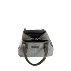 TOTE BAG MIDI GRIGIO CHIARO In lana e pelle