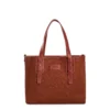 TOTE BAG MIDI MARRONE CHIARO In lana e pelle
