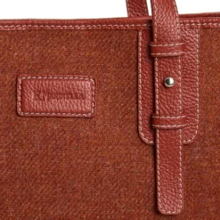 TOTE BAG MIDI MARRONE CHIARO In lana e pelle