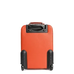 TROLLEY SEMIRIGIDO ARANCIONE In pelle martellata