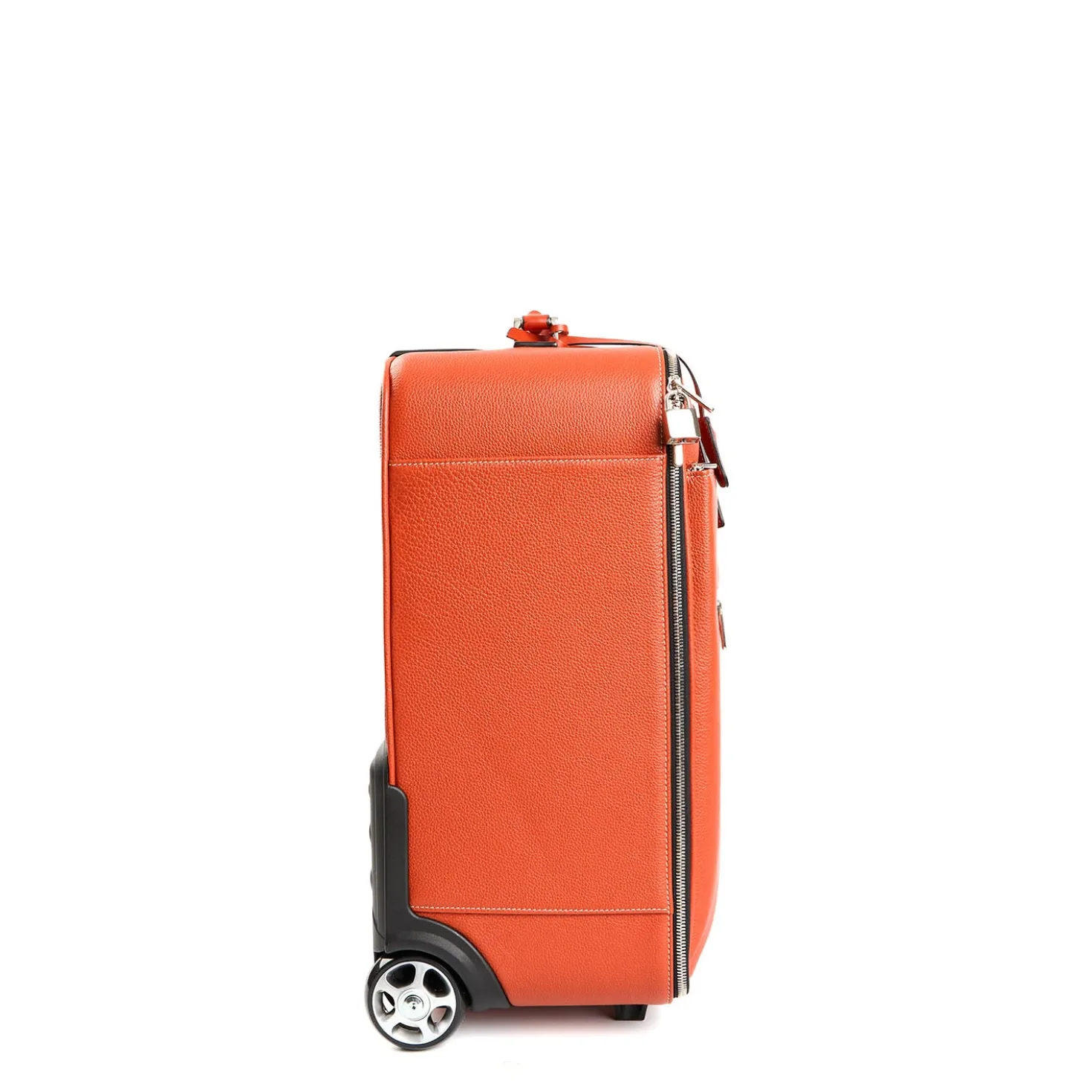 TROLLEY SEMIRIGIDO ARANCIONE In pelle martellata