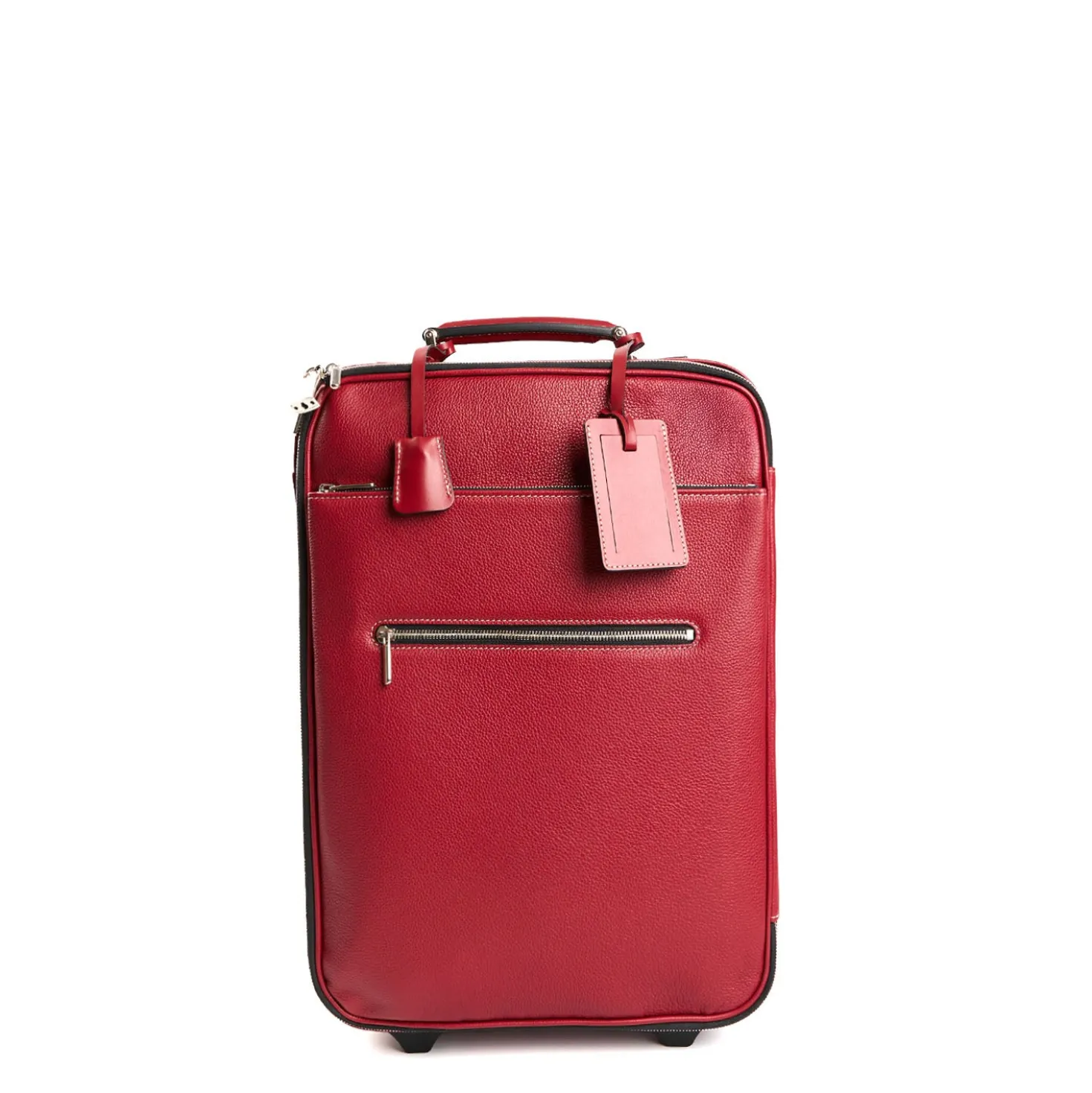 TROLLEY SEMIRIGIDO ROSSO In pelle martellata