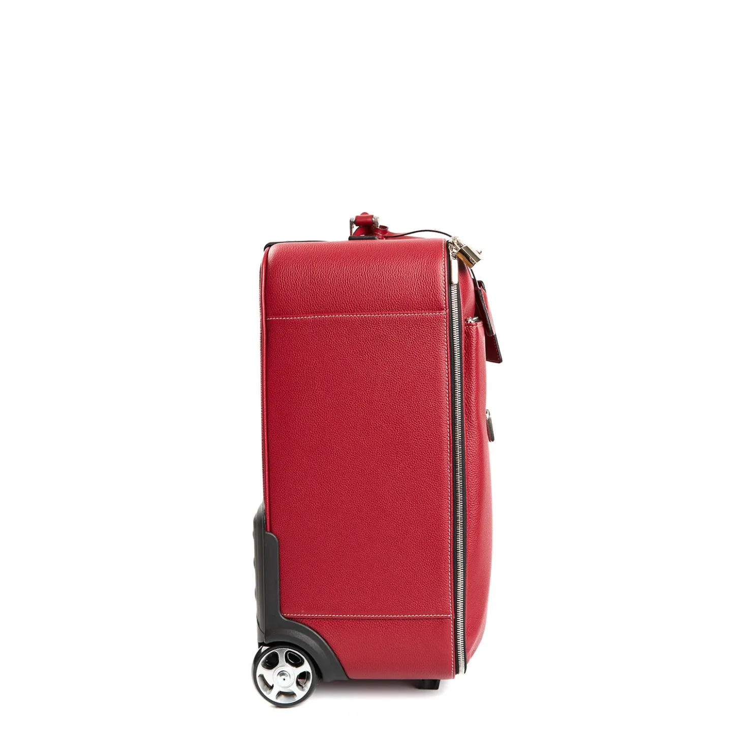 TROLLEY SEMIRIGIDO ROSSO In pelle martellata