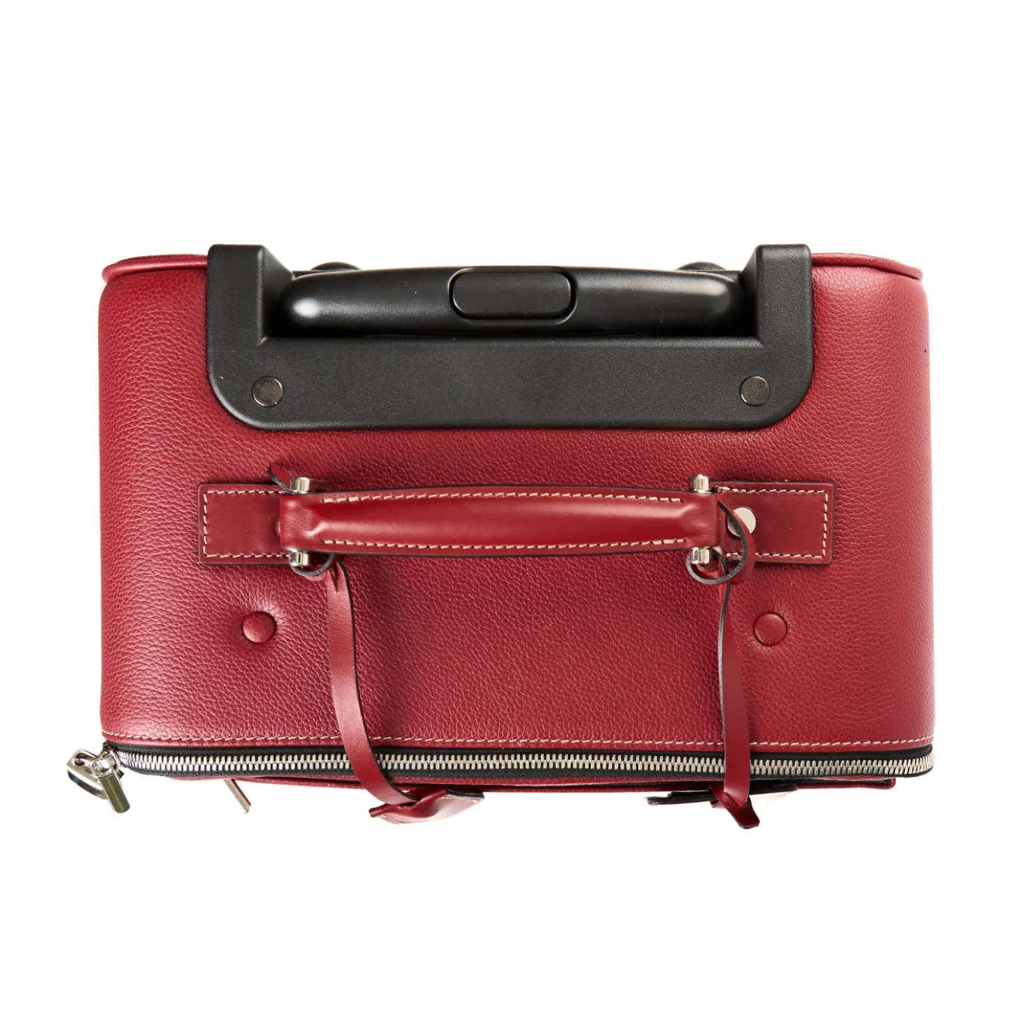 TROLLEY SEMIRIGIDO ROSSO In pelle martellata