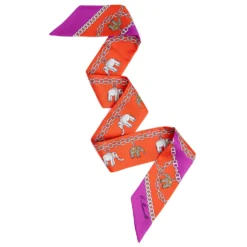 TWILLY IN SETA ARANCIONE Lucky elephant